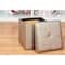 Simplify Metallic Faux Leather Folding Storage Ottoman Cube